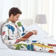 thumbnail image 6 of Lsque Dinosaur Pattern Long Sleeve Pajama Set for Men - Soft 2-Piece Sleepwear and Loungewear Set with Pockets, Comfy Nightwear-Small, 6 of 7