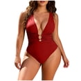 thumbnail image 3 of Aboser Womens Cutout One Piece Swimsuit with Ring Linked Push Up Backless Monokini Bathing Suit Tummy Control Swimwear for Beach Vacation, 3 of 8