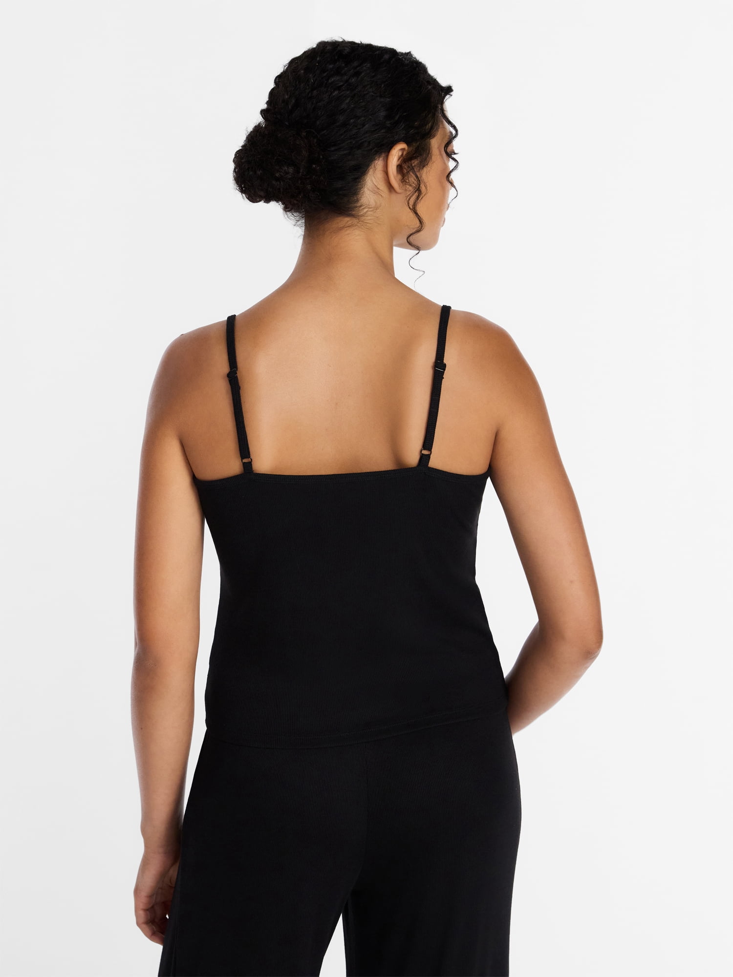 Joyspun Women’s Lace Trim Ribbed Modal Cami, Sizes XS-3X