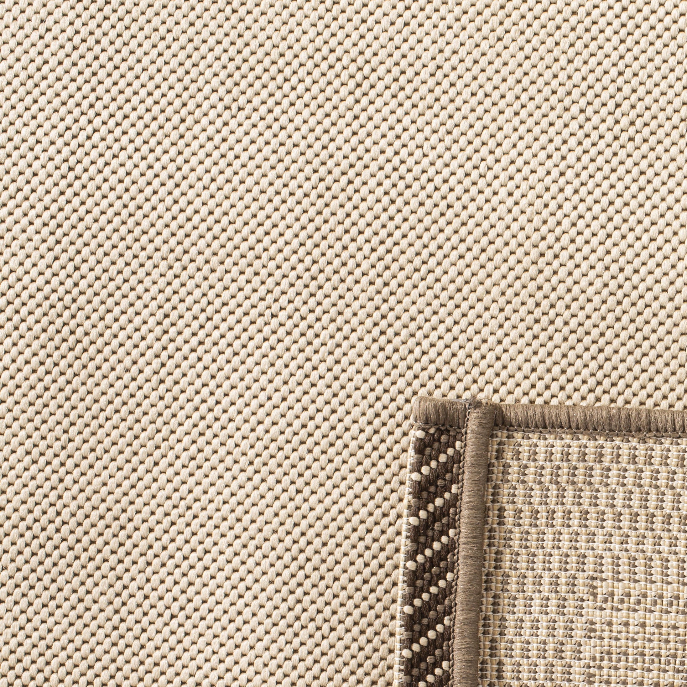 Safavieh Courtyard Phoebe Bordered Indoor/Outdoor Area Rug, Beige/Dark Beige, 5'3" x 5'3" Round