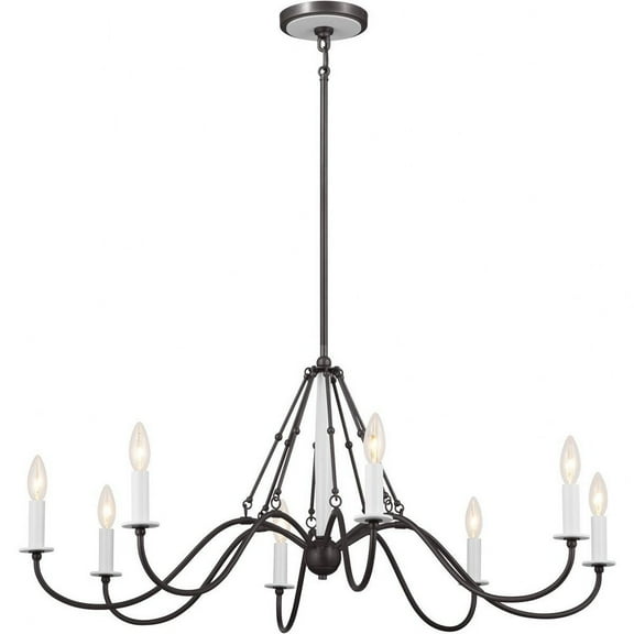 52456AVI Kichler Lighting Freesia - 8 Light Large Chandelier In Homestead Style-17 Inches Tall and 38 Inches Wide-Anvil Iron Finish    -Traditional
