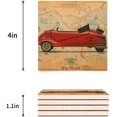 thumbnail image 3 of KXMDXA American Antique Red Car Old Classic Car Theme Set of 6 Coaster for Drinks, Absorbent Ceramic Stone Coasters Cup Mat with Cork Base for Home Kitchen Room Coffee Table Bar Decor, 3 of 4