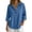 BEF35-Blue, variant on Cotton Linen Tops For Women 2026 Summer Gauze Button Down Collared Shirts 3/4 Sleeve V Neck Dressy Casual Blouses Navy M