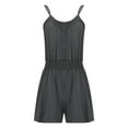 thumbnail image 7 of Diufon Plus Size Womens Shorts Bodysuits Round Neck Sleeveless Rompers Waisted Jumpsuits with Pockets, 7 of 7