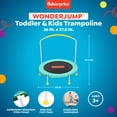 thumbnail image 2 of Fisher-Price WonderJump 3ft Indoor Mini Trampoline w/Handlebar for Toddlers & Kids, Green, 2 of 8