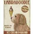 thumbnail image 3 of Fab Funky 12x14 Black Modern Framed Museum Art Print Titled - Labradoodle, Golden, Ice Cream, 3 of 5