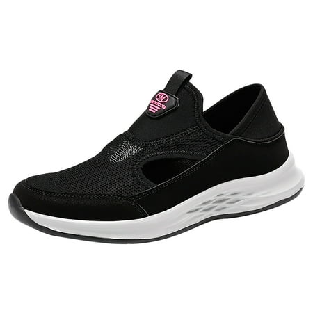 

nsendm Female Fashion Sneakers Adult Sneaker Guards Air 1 Women Out The Elderly Shoes A Stirrup Mesh Mother Shoes In The Elderly Womens Club C Sneaker Black 7