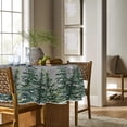 thumbnail image 3 of Christmas Tablecloth 70×70 Inch Round, Winter Snow Trees Grey Washable Table Cover for Party Picnic Dinner Decor, 3 of 6