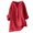 Red, variant on Women's Loose Button Down Blouse, Long Sleeve, Solid Color, Suitable for Daily and Festival Wear, Multiple Sizes
