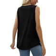 thumbnail image 4 of Fancyglim Women Tank Tops Pleated Square Neck Sleeveless Summer Shirts Black XL, 4 of 5
