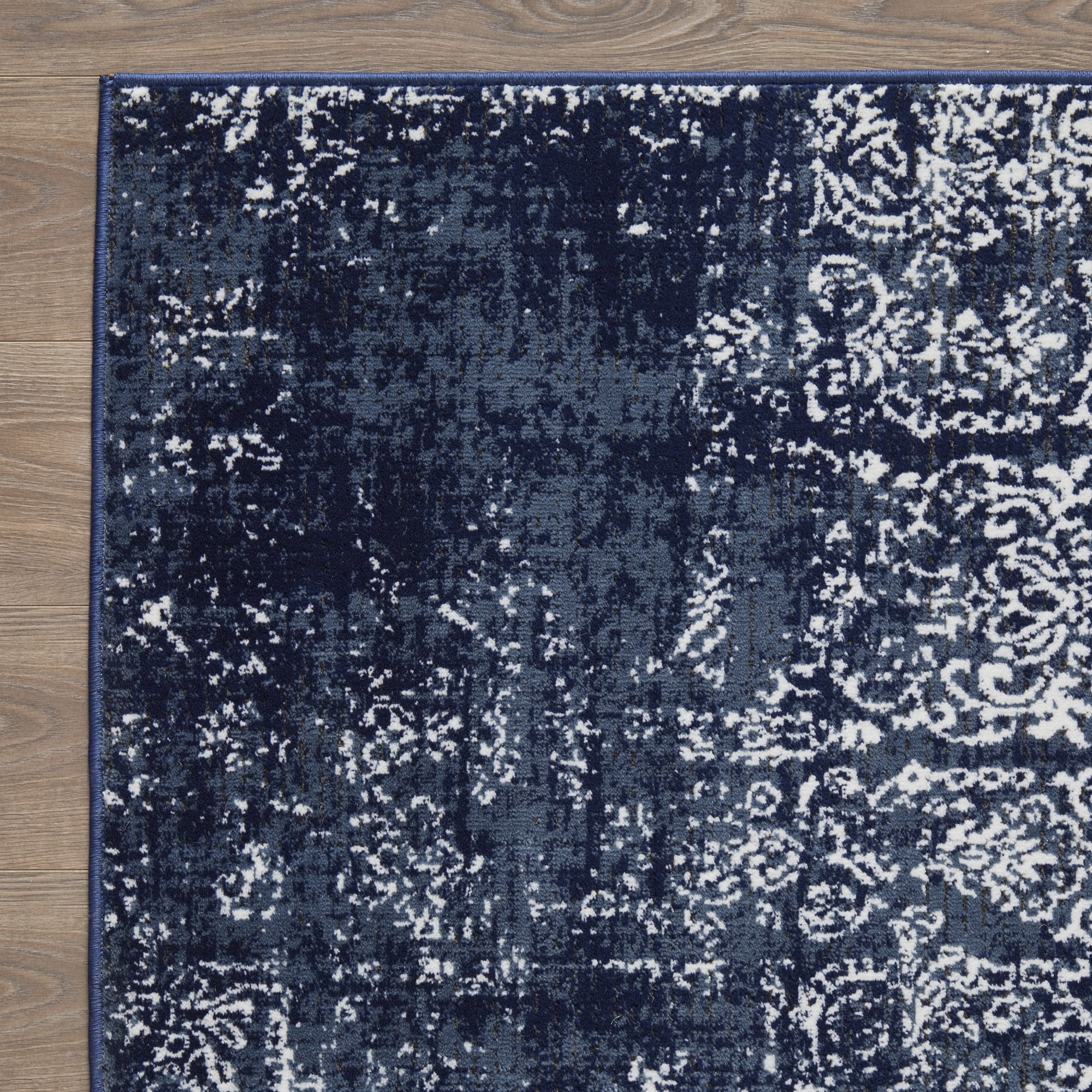 Loomaknoti Aysal Armilli 9' x 12' Distressed Indoor Area Rug , Blue/Cream
