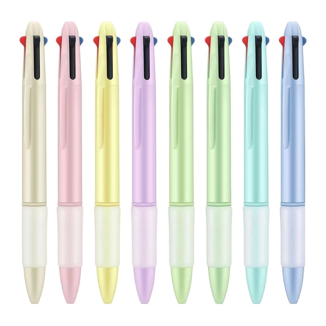 XIANXIAN Multicolor Pens, 4-in-1 Colored Pen, 8 Pack 1.0mm 4 Color Pens, Quick Dry Nurse Pens, Smooth Writing Colored Ink Pens, Comfort Grip & Macaron Office and School Supplies, Gifts for Women