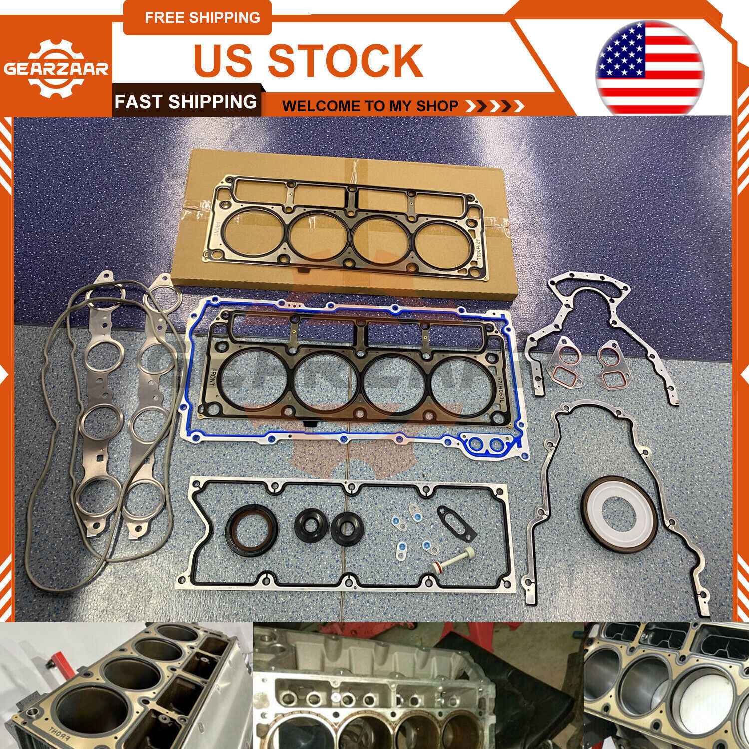 CNPAPC LS Gasket Set Kit With LS9 Head Gaskets - Fits LS1 LS6 LQ4 LQ9 4.8 5.3 5.7 6.0 GEN III