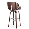 thumbnail image 4 of Mid-century Modern Swivel , 30", Black Upholstery, Walnut Frame 30" Relax Chair, Midnight Black, Finish, 4 of 7