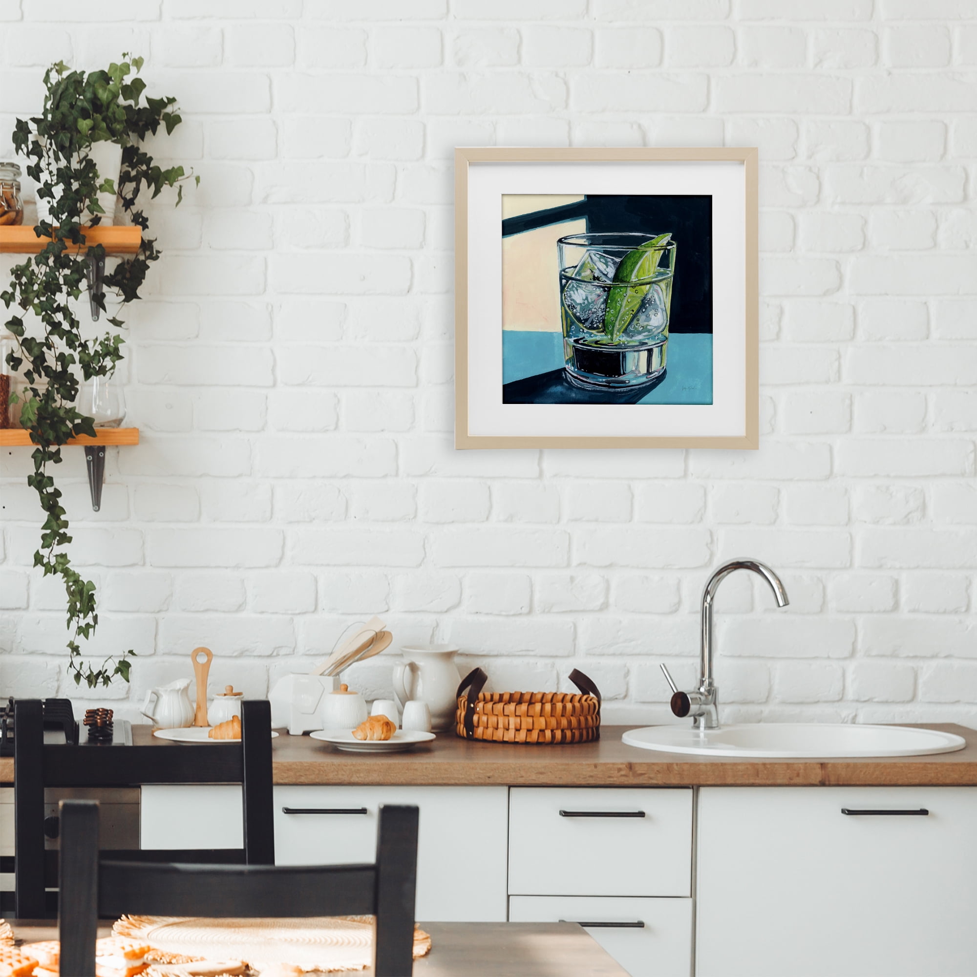Stupell Industries Strong Gin and Tonic Birch Framed Print Under Glass, design by Kate Jarvik Birch