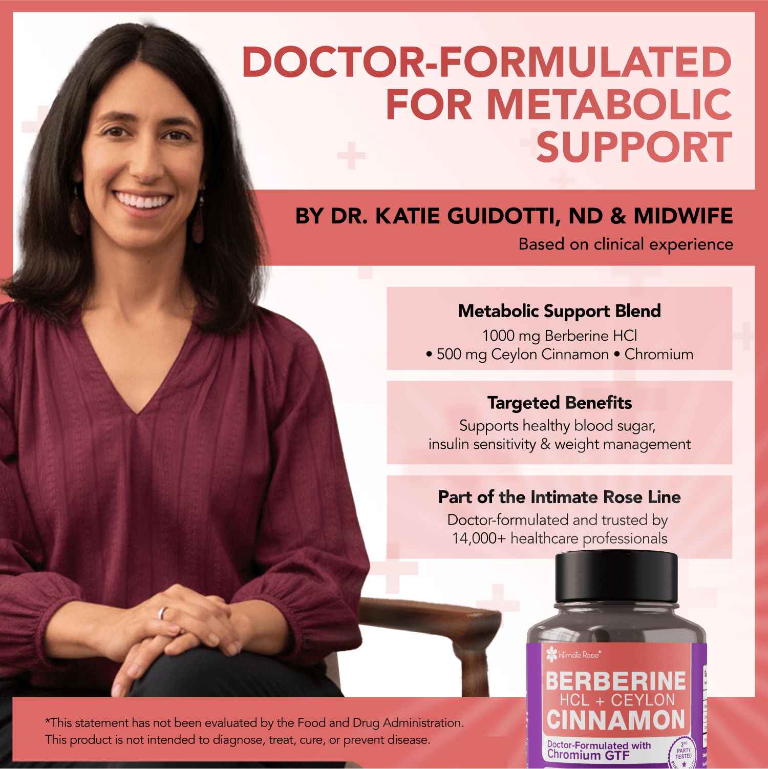 Berberine with Ceylon Cinnamon & Chromium Supplement - 1500mg Complex for Blood Sugar & Immune System Support, 90 Capsules