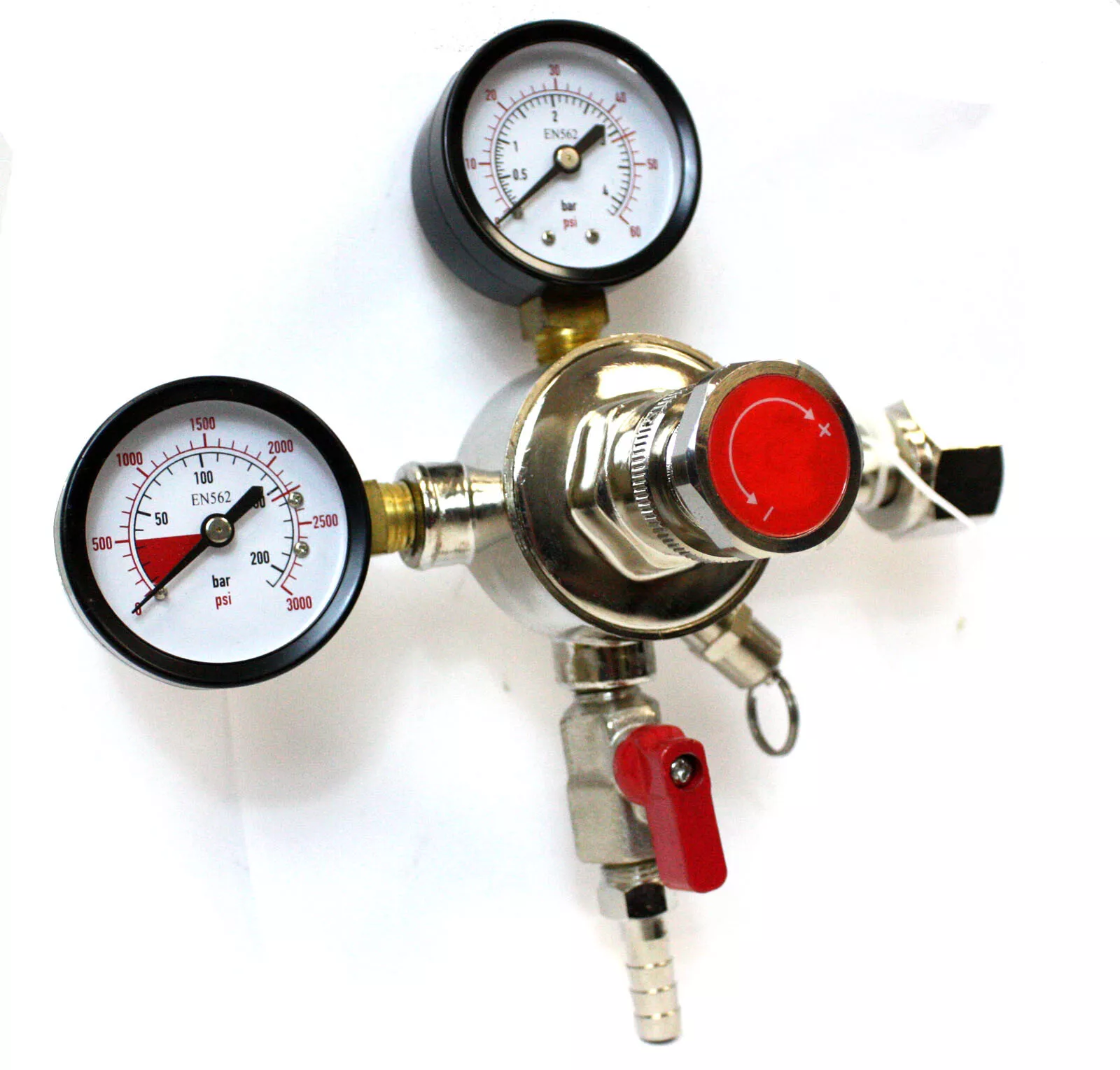 HFS 4 Dual Gauge CO2 Regulator with Shutoff Valve - Precision Control for Home Draft Beer Brewing System, Compatible with Kegerators & Homebrew Kits