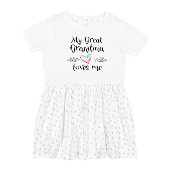 Inktastic My Great Grandma Loves Me Heart Great Grandchild Girls Toddler Dress