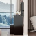 thumbnail image 4 of S-HOME Small Size 29.2" Left Drawer Desktop Vanity Table With Cushioned Stool And Brightness Adjust LED Mirror For Space Saving，Middle, 4 of 8