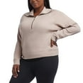 thumbnail image 5 of Danskin Women's Luxe Half Zip Pullover Top (Brown/Small), 5 of 6