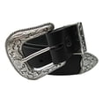 thumbnail image 1 of Classic Western 1 1/2" Black Leather Belt with 3-piece Buckle Set Sizes 30-72, 1 of 3