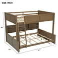 thumbnail image 3 of Bellemave Full XL Over Queen Size Bunk Bed, Wood Queen Bunk Beds with Charging Station and Bookcase Shelves Heavy Duty Floor Bunk Bed for Teens, Adults (Antique Wood), 3 of 10