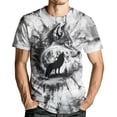 thumbnail image 2 of GHUALURU Men's Wolf Moon Graphic T-Shirt Forest Animal Print Short Sleeve Crew Neck Casual Tee,Multi,2XL, 2 of 6