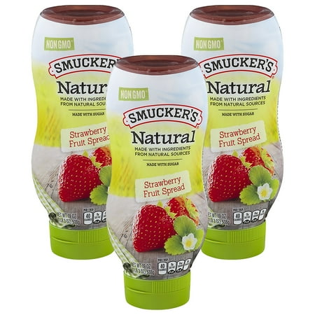 - (3 Pack) Smucker's Natural Strawberry Fruit Spread, 19-Ounce