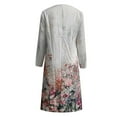 thumbnail image 4 of Robes pour Femmes Mode Décontractée Imprimée Col Boutonné Manches Longues avec Poches Noir L, 4 of 4