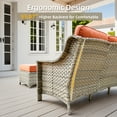 thumbnail image 5 of Ovios Outdoor Patio Sofa 3-Seater with Cushions All-Weather Wicker Rattan Couch for Garden, Porch, or Backyard, 5 of 7