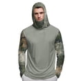 thumbnail image 5 of Havenx Camouflage Upf 50+ Fishing Shirts for Men Long Sleeve Hooded Rapid Dry Shirts with Mask Uv Protection Hoodie Shirt Fishing Casual Summer Lightweight Hiking Blouse,Mint Green M, 5 of 5
