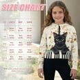 thumbnail image 7 of Xoenoiee Cat Music Note Print Long Sleeve Sweatshirts for Girls Quarter Zip Pullover Oversized Cropped Sweater Fall Winter Hoodies, 11-12 Years, 7 of 7