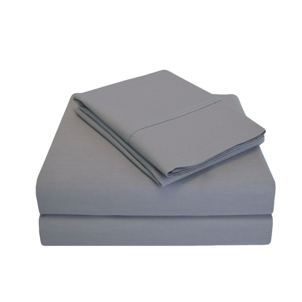 Solid 300Thread Count Cotton Percale Deep Pocket Sheet Set by Blue
