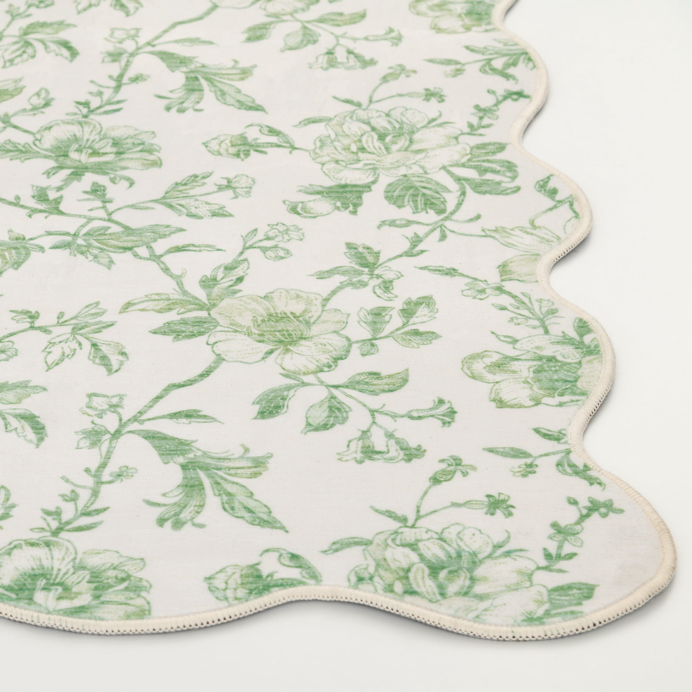 Mainstays Green Floral Faux Fur Indoor Area Rug - 4 ft x 5 ft 6 in