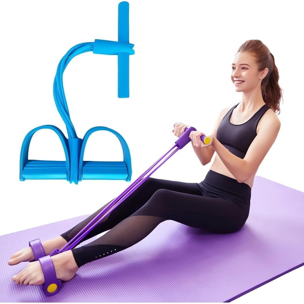 Genérico Cuerda De Tensión Multifunción,Accesorios Pilates,Set de Bandas de Resistencia Multifunción, Ideal para Musculación y Glúteos, Guía de Ejercicios, Nailon, Multicolor, Único,Azul