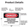 thumbnail image 2 of (2 Pack) Permit Required Confined Space Lockout Tagout OSHA Danger Sign 10 Inch X 7 Inch Plastic Sign, Weather Resistant, UV Protected for Workplace, Business, and Construction Site,, 2 of 8