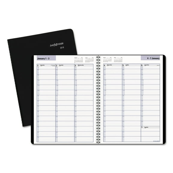 AT-A-GLANCE DayMinder Weekly Appointment Book, 8 x 11, Black, 2018