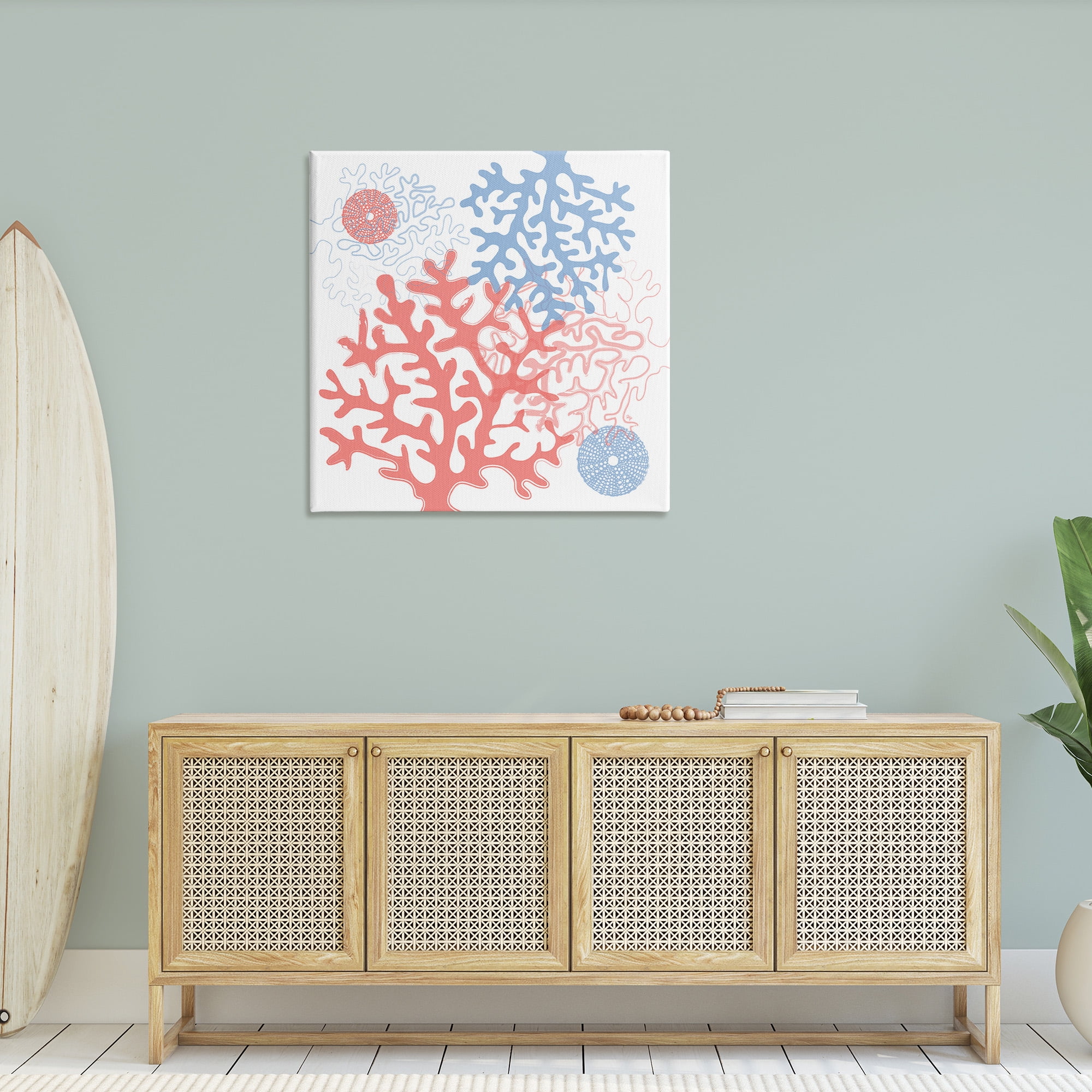 Stupell Industries Abstract Coral & Urchins Abstract Painting Gallery Wrapped Canvas Art Print Wall Art, 36 x 36