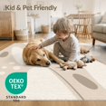 thumbnail image 4 of ODIKA 3'x5' Ivory Beige Abstract Flow Design Washable Accent Rug Shapes with Natural Elegance Pet Friendly, Non-Shedding Mat for Bedside, Nursery Room, 4 of 7