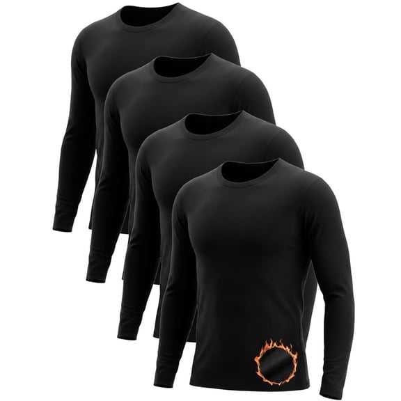 4 Pack Thermal Shirts for Men Long Sleeve Tops Undershirt Base Layer for Winter Cold Weather