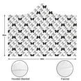 thumbnail image 3 of Wearable Blanket,White Butterfly Black Pattern Hooded Wearable Flannel Blanket for Adults & Teens,Winter Poncho Shawl Wrap Cape Cozy Anti-Pill,60"x80", 3 of 5