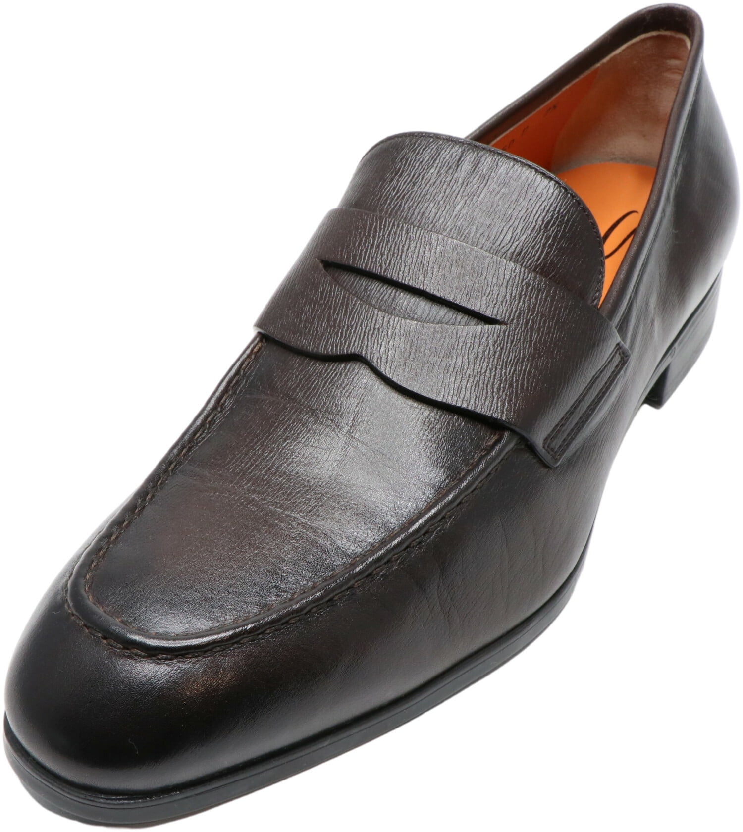 santoni leather loafers
