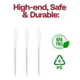 thumbnail image 2 of Smarty 8.8" Silver with White Handle Moderno Disposable Plastic Dinner Knives 240 ct, 2 of 7