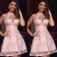 thumbnail image 1 of Vestido de fiesta ilusión vestidos de fiesta cortos de encaje de tul graduación Vestido de fiesta de graduación Mini vestidos de noche de novia rosa, 1 of 4