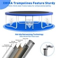 thumbnail image 6 of XMIKA Trampoline, 10FT 8FT 12FT 14FT 16FT Trampoline for Kids and Adults with Enclosure Net, Basketball Hoop, Ladder, 1000LBS Outdoor Recreational No-Gap Design Round Trampoline, Anti-Rust Frame, 6 of 9