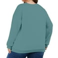 thumbnail image 4 of Dwellite Oversized Sweatshirts for Women Cotton Long Sleeve Tops Crewneck Pullover Sweater Y2K Hoodies Fall Clothes with Pocket Green 5XL, 4 of 5