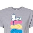 thumbnail image 3 of Peanuts - Summer Edition - Snoopy & Flip Flops - Juniors Cropped Cotton Blend T-Shirt, 3 of 5