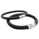 thumbnail image 2 of 3X Pulsera de Joyeria, Acero Inoxidable de Cuero, Pulsera de Cuero Trenzado, para Hombres Mujeres, Negro - Ancho 6mm - Longitud 23cm, 2 of 4