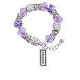 thumbnail image 2 of Delight Jewelry Silvertone Balance Purple Butterfly Bead Charm Bracelet, 7"+1" Extender, 2 of 5