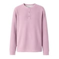 thumbnail image 6 of QHRMKOG Henley Shirts for Men Long Sleeve Modern Fit Thermal Basic Color Shirt Comfort T-Shirt Trendy Pullover Top Pink XL, 6 of 9